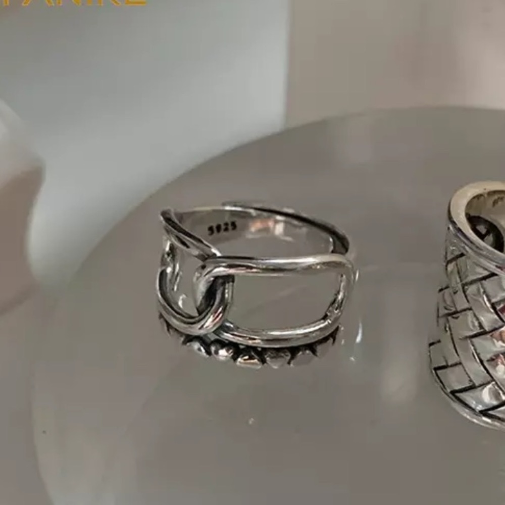 ⚡️Insta twisted hollow sterling silver open ring - Picture 4 of 4